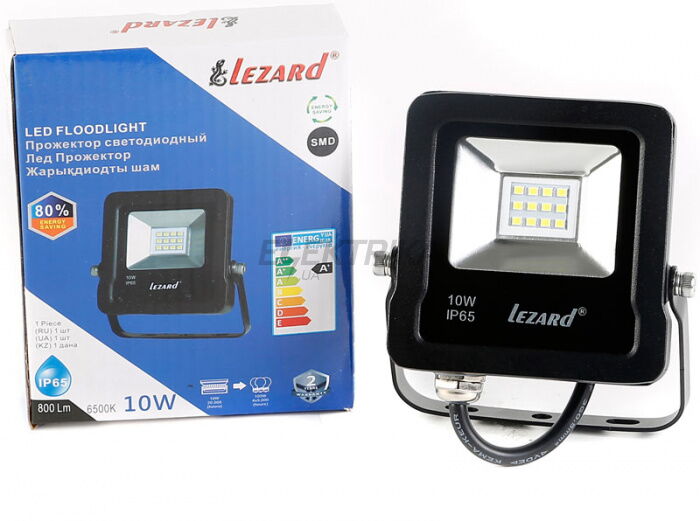 Прожектор світлодіодний Lezard 10W, IP65 6500K 800Lm (PAL6510)