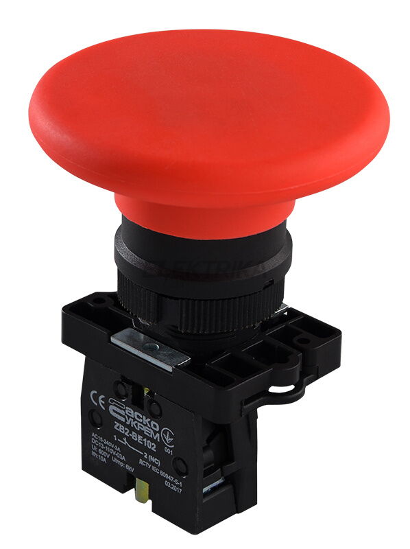 Кнопка "грибок" "Стоп" АСКО-УКРЕМ LAY5-ER42 (d 60 мм) червоний (A0140010192)