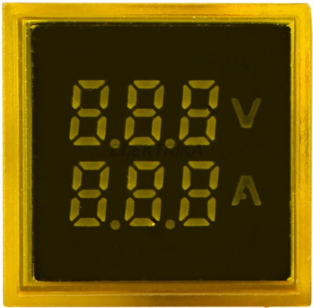 Цифровий амперметр та вольтметр АСКО-УКРЕМ ED16-22 FV AD 0-100А, 50-500В жовтий (A0190010048)