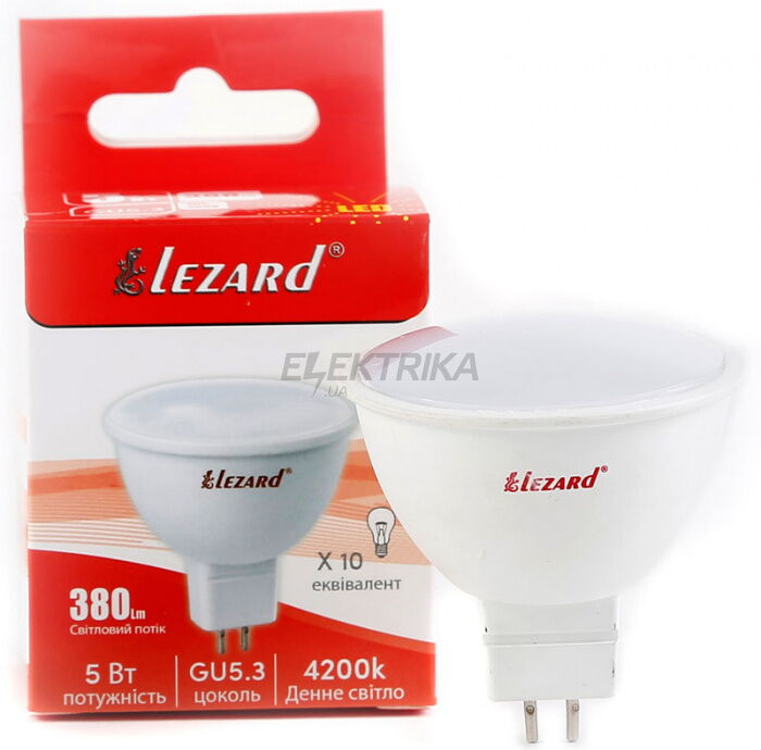 Лампа світлодіодна Lezard MR 16 5W GU5.3 4200K (442-MR16-05)