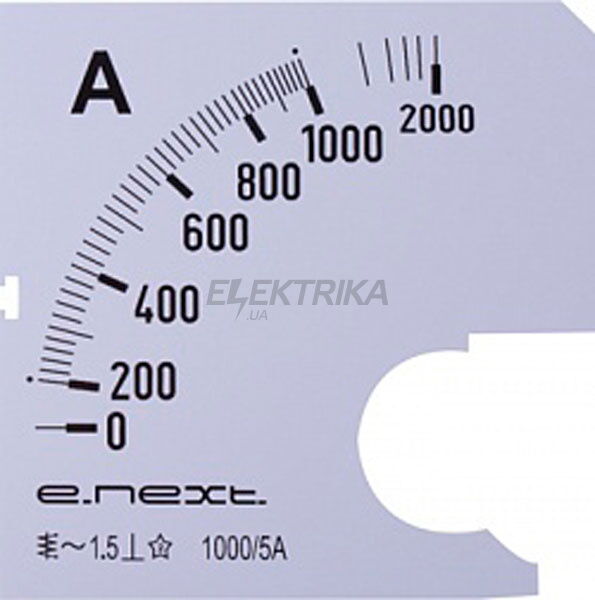 Шкала для амперметра щитового e.meter72.a1000.scale АС 1000А 72х72мм