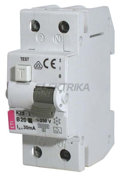 Диференціальний автоматичний вимикач KZS 2М З 16/0,03 АС (10кA)
