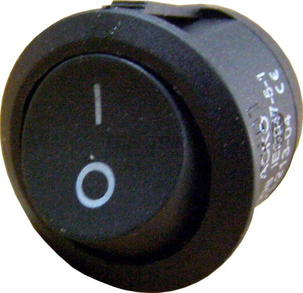 Перемикач 1-клавішний круглий чорний YL213-04