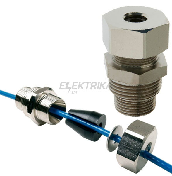 Муфта затискна герметична для встановлення кабелю DPH-10 усередині труби з водою, діаметр 3/4 дюйма та 1 дюйм.