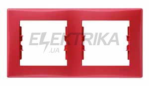 Рамка 2-постова горизонтальна Schneider Electric Sedna червона (SDN5800341)
