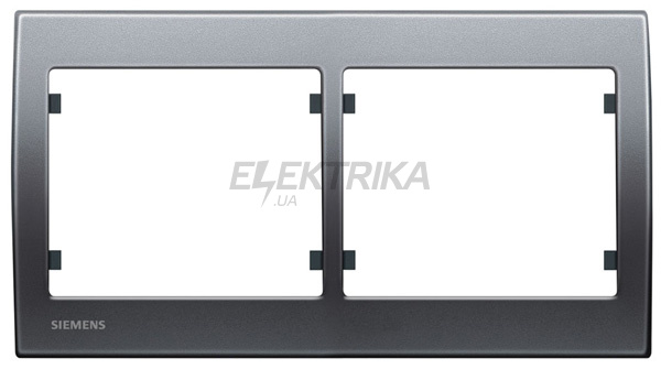 Рамка 2 посту Siemens Iris сталь нептун (S18002 AN)