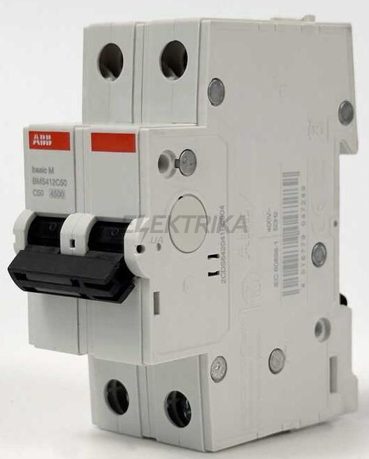 Автоматичний вимикач ABB basic M 2P C50 (2CDS642041R0504)
