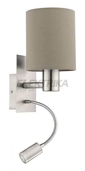 Бра "Pasteri" 1x40W E27; 1x2,4W LED, сіро-коричневий, 94931