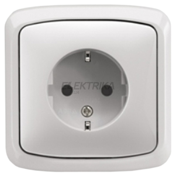 Розетка із заземленням, білий, 16A, 250V, Tango, Elektro-Praga