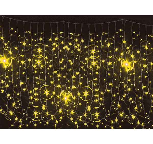 Гірлянда зовнішня CURTAIN "штора" 912LED, 2x3м, жовтий/білий, IP44
