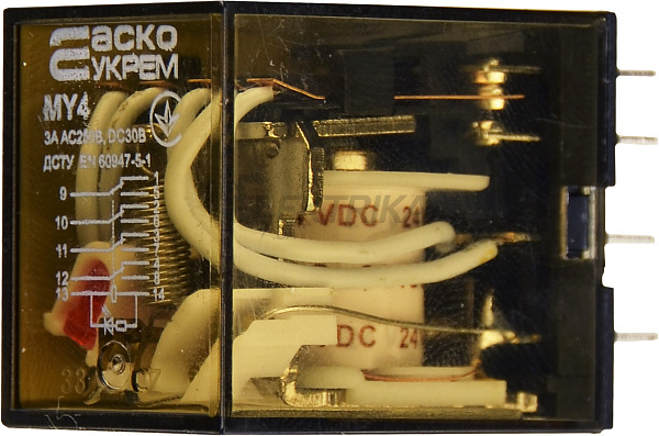 Реле проміжне АСКО-УКРЕМ МY4 (DC 24 V) (A0090010015)