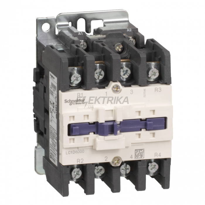 Контактор Schneider Electric Контактор D 4P (2НО+2НЗ), AC1 125А,220В,50/60ГЦ,затискач під гвинт LC1D80008M7
