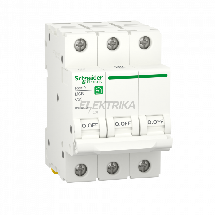 Автоматичний вимикач Schneider Electric RESI9 6kA 3P 25A C R9F12325