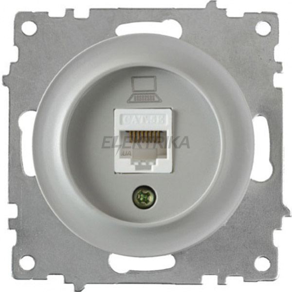 Розетка комп'ютерна 1xRJ45 кат.5e, колір сірий