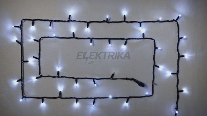 Гірлянда зовнішня DELUX STRING 100LED 10m (2*5m) білий/чорний IP44 EN (90016597)