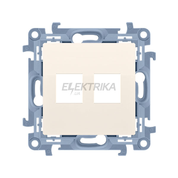 Адаптер для телеінформаційних розеток SIMON10, 2xRJ45 Keystone, кремовий