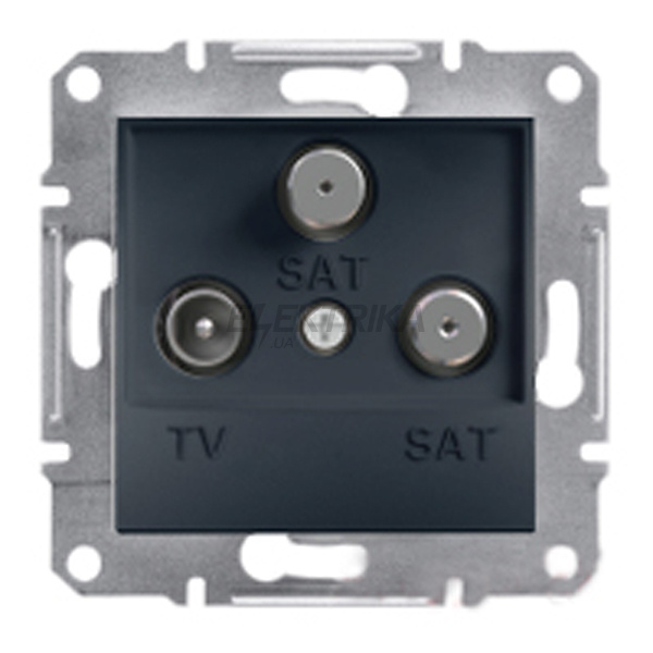 Розетка TV-SAT-SAT кінцева Schneider Electric Asfora 1дБ антрацит (EPH3600171)