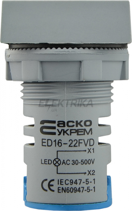 Вольтметр цифровий АСКО-УКРЕМ ED16-22 FVD 30-500В АС синій (A0190010036)