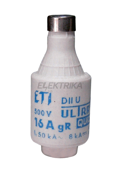 Плавка вставка запобіжник ETI DII UQ gR 16A 500V 004322005