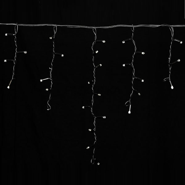 Гірлянда зовнішня ICICLE "бахрома" 120LED, 2x0, 9м, тепл. білий/чорний, IP44