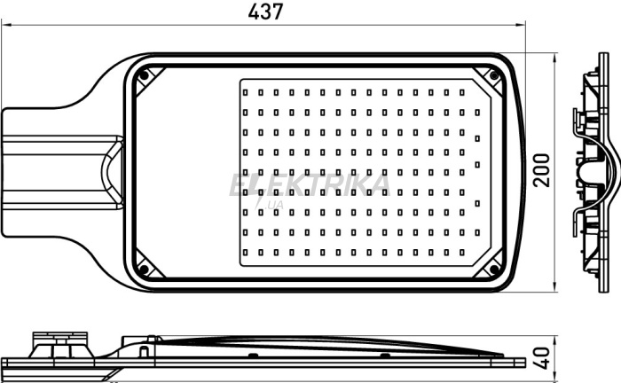Світильник світлодіодний консольний e.LED.street.stand.100.6500, 100Вт, 6500К, IP65 (l0820012)