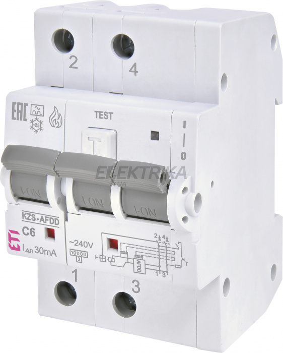 Дуговий захист ETI KZS-AFDD 3M2p A C6/0.03 002173871