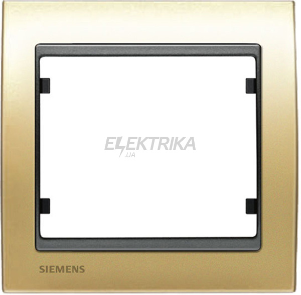 Рамка 1 пост Siemens Mega золото мальтійське пласт. вставка чорний коссо (S22001 DMC)