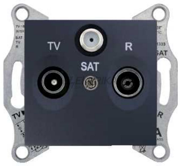 Розетка TV/R/SAT кінцева (1/10/1дБ) Schneider Electric Sedna графіт (SDN3501370)
