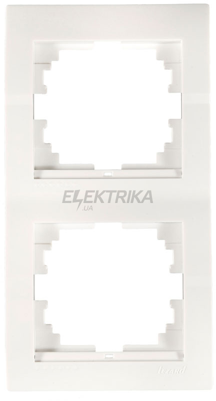 Рамка 2 поста вертикальна Lezard Deriy білий (702-0200-152)