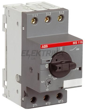 Автомат захисту двигуна ABB MS116 -2.5 (1,6A-2,5А) (1SAM250000R1007)