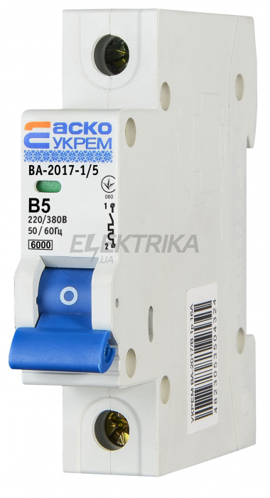 Автоматичний вимикач АСКО-УКРЕМ ВА-2017/B 1р 5А (A0010170048)