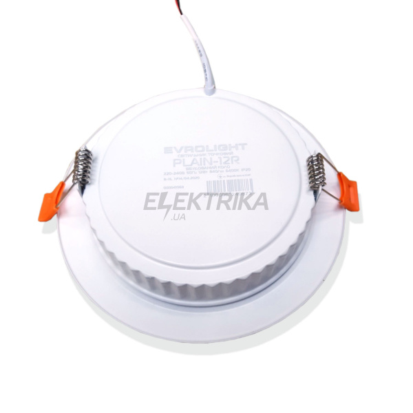 Світильник точковий врізний EVROLIGHT 12Вт коло PLAIN-12R 6400К