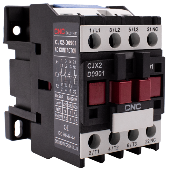 Електромагнітний контактор CNC CJX2-0901 4кВт 220В 9А (Б00029046)