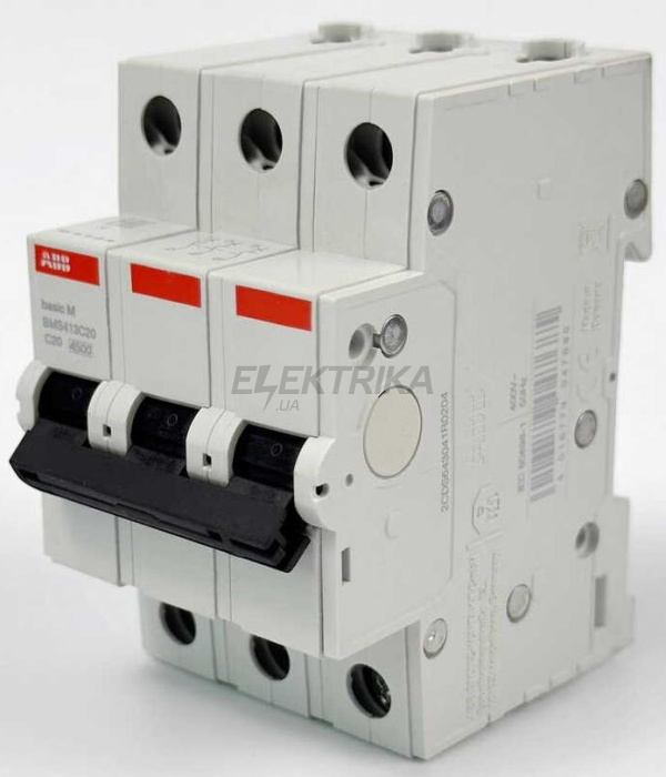 Автоматичний вимикач ABB basic M 3P C20 (2CDS643041R0204)