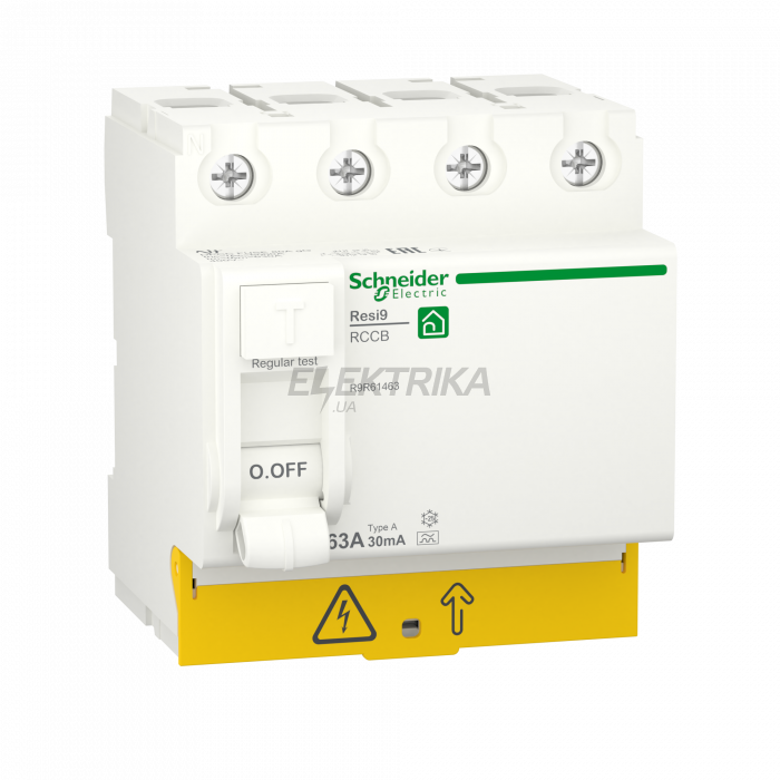 Вимикач диференціального струму Schneider Electric RESI9 4P 63A 30mA R9R61463