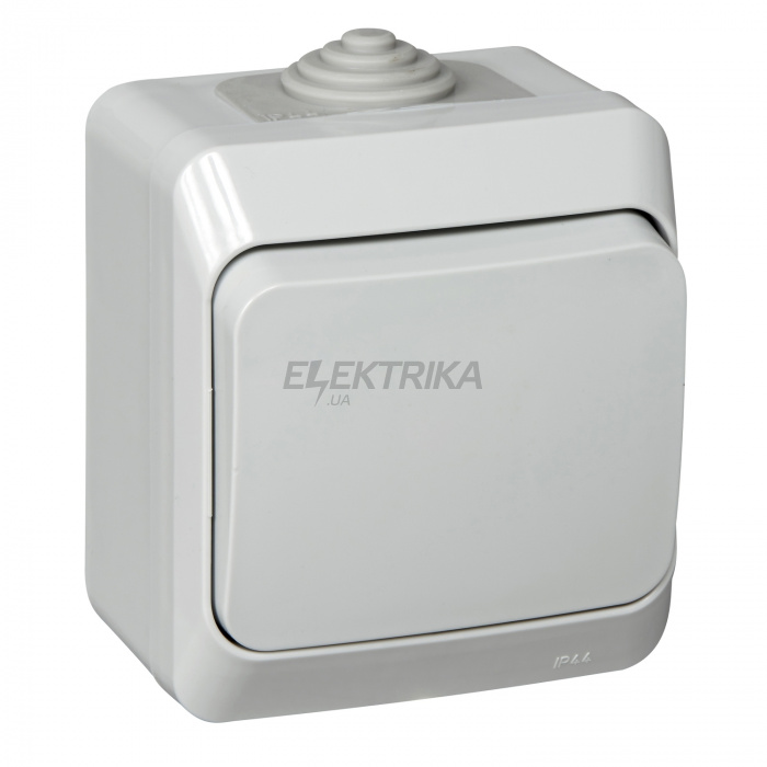 Вимикач Schneider Electric ЕТЮД IP44 О/У 1-клавішний ВИМИКАТ 10 АХ, СІРИЙ BA10-041C