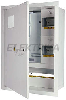 Корпус e.mbox.stand.w.f3.24.z.е металевий, під 3-ф. електронний лічильник, 24 мод., що вбудовується, з замком.