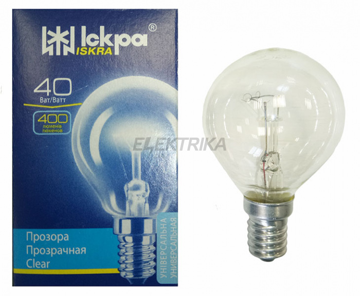 Лампа Іскра PS45 230В 40Вт Е14 ін.