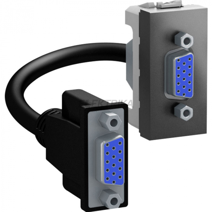 Розетка HD15 (VGA) Schneider Electric Unica 1 модуль графіт (MGU3.432.12)