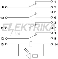 Реле проміжне АСКО-УКРЕМ МY4 (AC 12 V) (A0090010028)