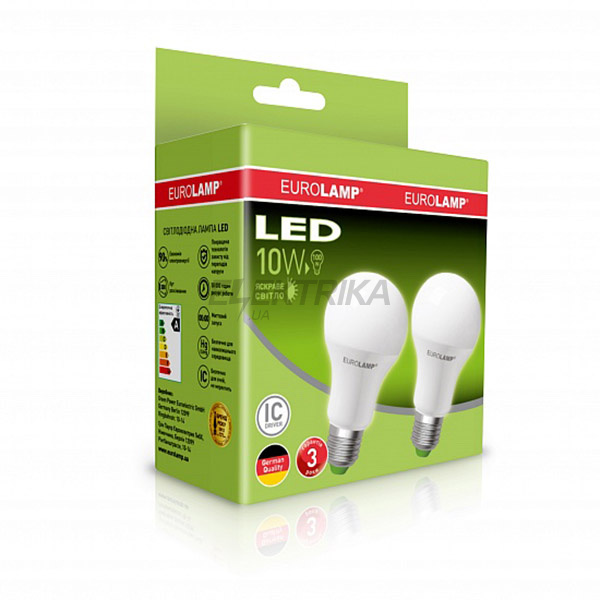 Промо-набір EUROLAMP LED Лампа A60 10W E27 4000K акція 1+1 (24)