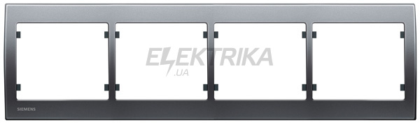 Рамка 4 посту Siemens Iris сталь нептун (S18004 AN)