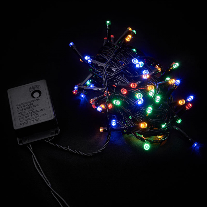 Гірлянда внутрішня DELUX STRING З 100LED 5m мульти/чорний IP20 (90009496)
