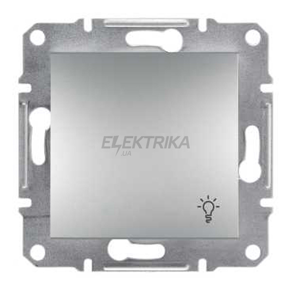 Вимикач "Світло" кнопковий Schneider Electric Asfora самозатискний алюміній (EPH0900161)