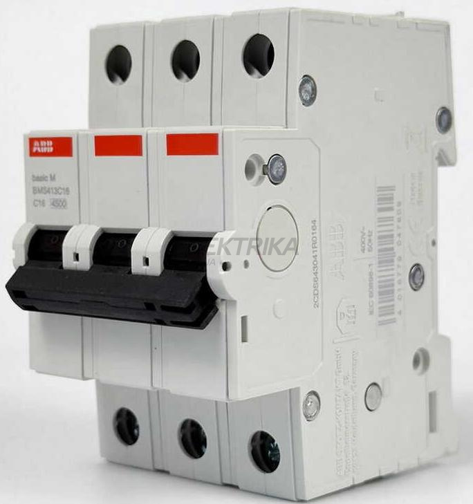Автоматичний вимикач ABB basic M 3P C16 (2CDS643041R0164)