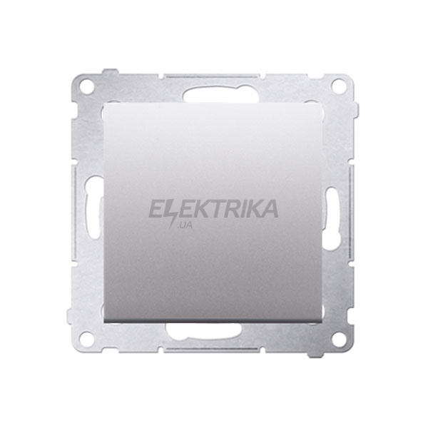Вимикач 1-клавішний універсальний - сходовий Simon 54, срібний матовий