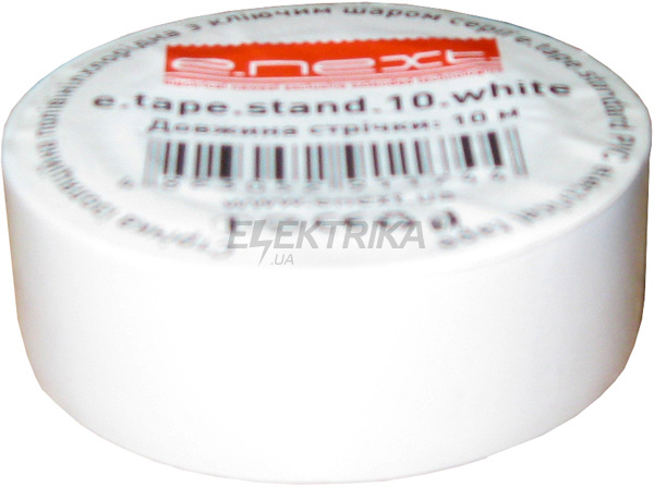 Ізолента e.tape.stand.10.white, біла (10м)