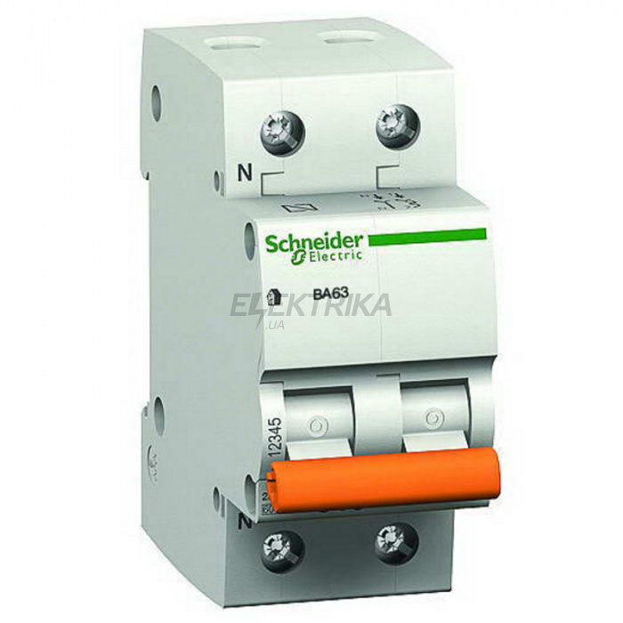 Автоматичний вимикач SCHNEIDER 4,5kA 2p 6A C (11211) (10026363)