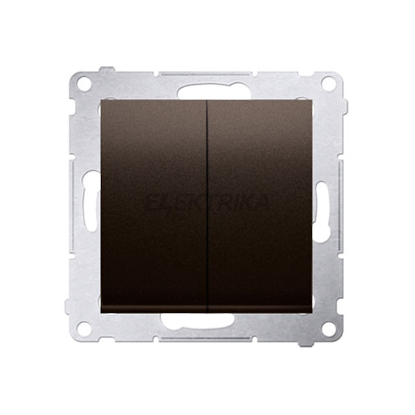 Вимикач 2-клавішний 10АХ, 250Вт Simon 54, для версії IP44, бронзовий матовий