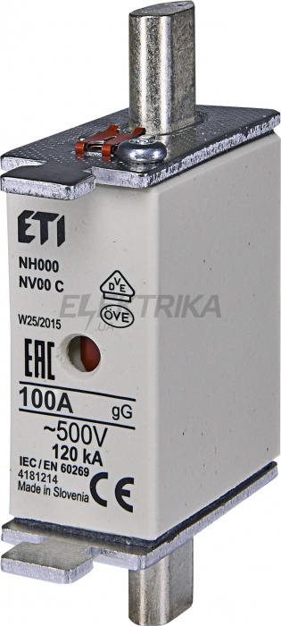 Плавка вставка запобіжник ETI NH000 gG 32A/690V 004181308